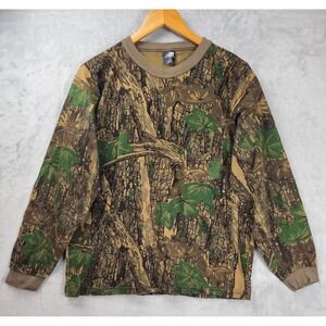 Vintage 90s Ace Sportswear Trebark Camo Chest Pocket Long Sleeve Large USA Made